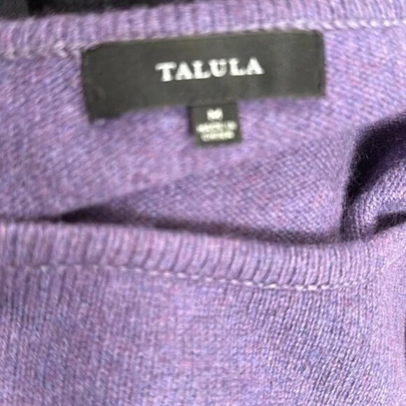 TALULA -Purple Knit Round Knit Cropped Sweater Viscose, Angora Blend & Cashmere - Picture 5 of 7